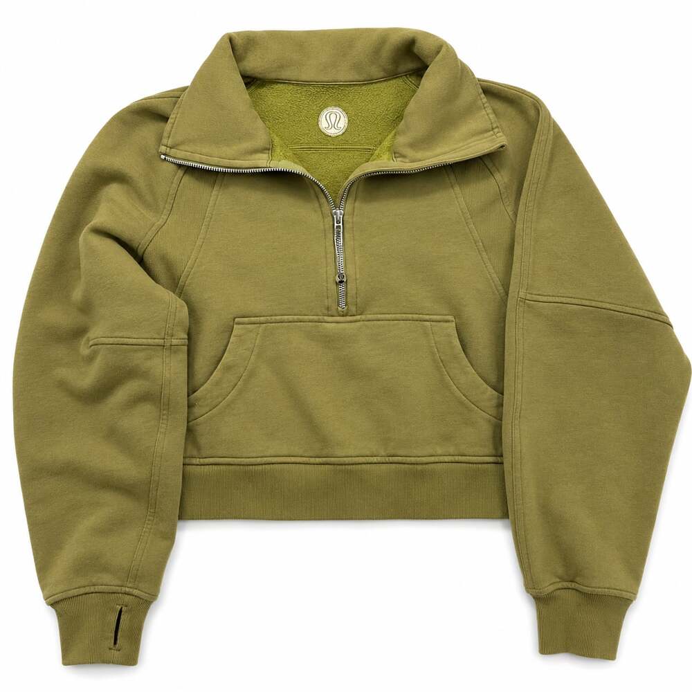 Lululemon Scuba Oversized Funnel Neck Half-Zip Pullover in Bronze Green